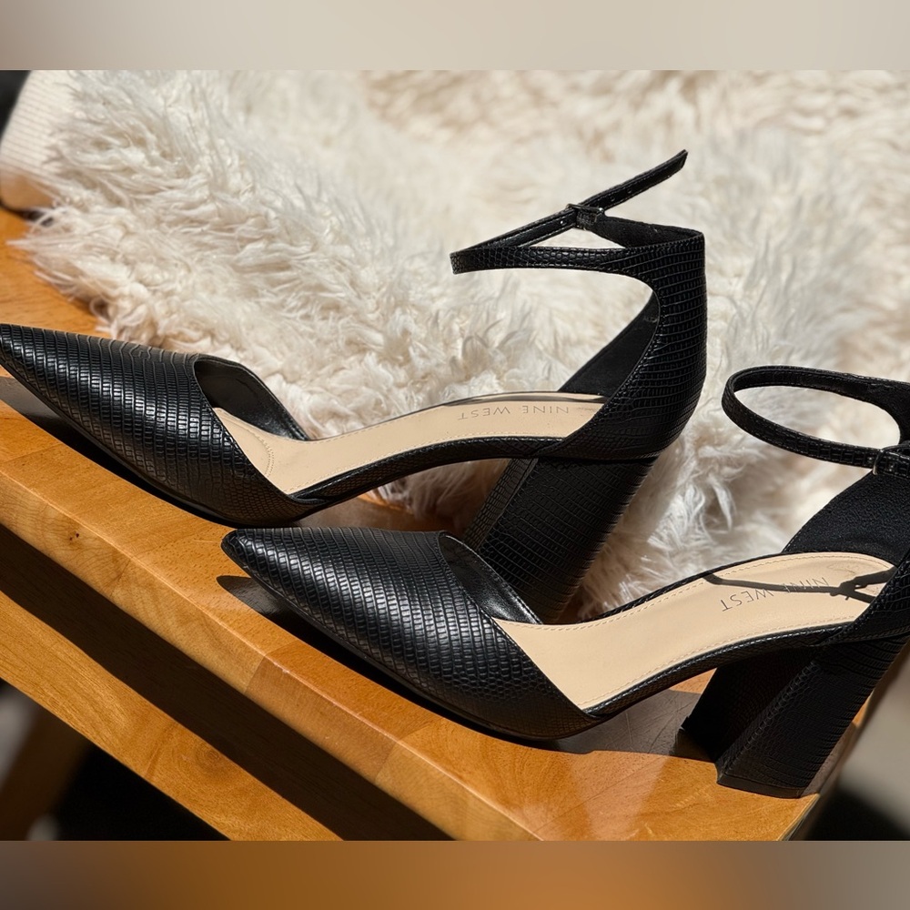 Nine West Black Patterned Heels